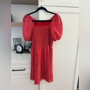 Madewell Red Smocked dress